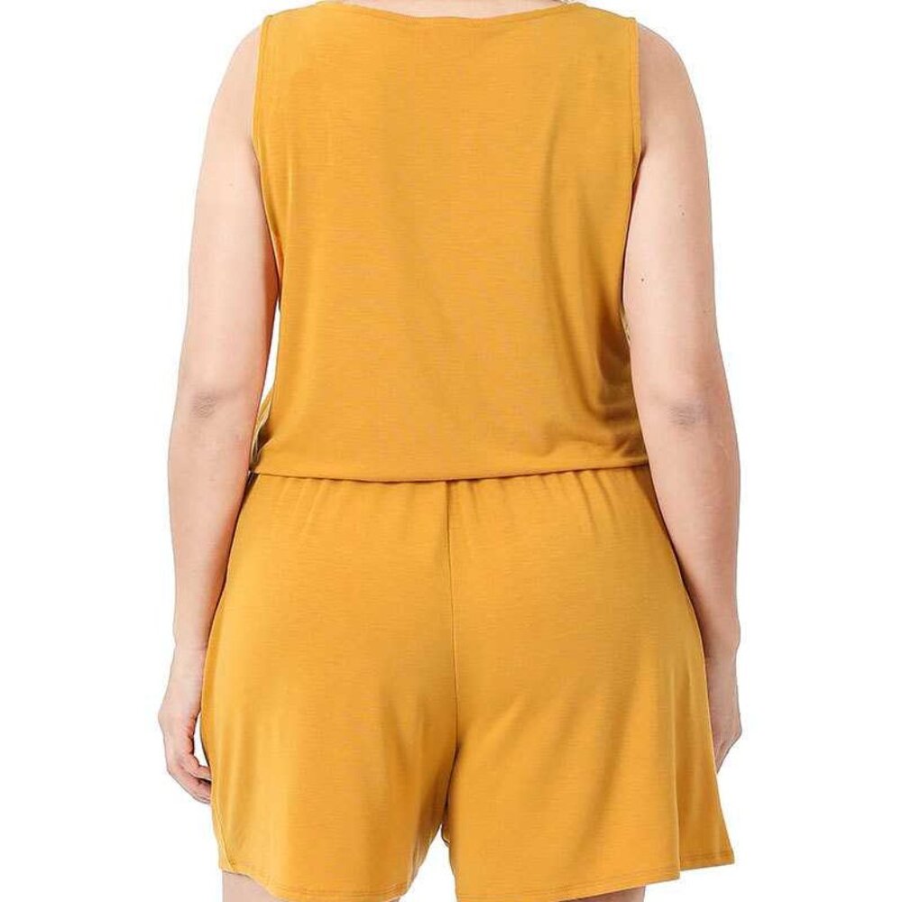 Plus Size Romper with Pockets - Picture 2 of 2